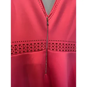 Guess Coral Red Lasercut Scuba Double‎ V Cut Fit and Flare Dress 10 thumbnail 6