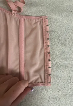 Amazon Sheer/Pink Lace Corset Top thumbnail 4