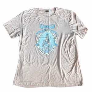 Bella Canvas Disney Cinderella Castle Women’s Light Peach T-Shirt thumbnail 1