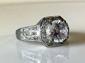 Crystal Statement Ring Silver thumbnail 1