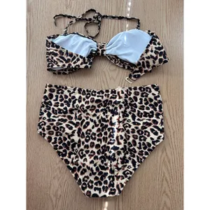 B45 New Women’s AMI Sexy 2Pc Animal 🐆Print Bikini Set High Waisted Medium/Large thumbnail 3
