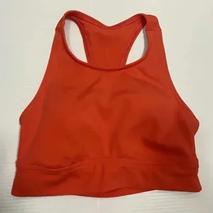 Aerie Womens Chill Play Move Sports Bra M Orange High Neck Open‎ Back Breathable thumbnail 1