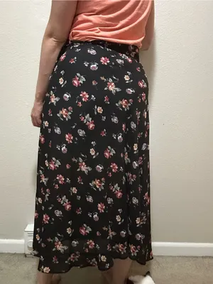Vintage Solutions New York Floral True Wrap Maxi Skirt M Boho Cottagecore thumbnail 2
