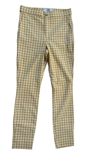 Hollister Yellow Plaid Slim Fit Chinos thumbnail 1