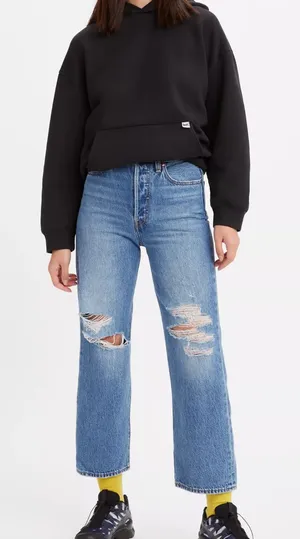 Levi’s Ribcage Straight Light Wash Distressed After Love Jeans thumbnail 1