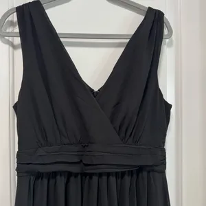 Lulus Thoughts of Hue NWT size Large Black Surplice Maxi Dress Formal Bridesmaid thumbnail 4