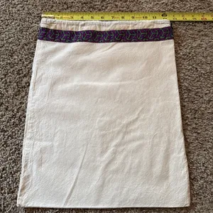 Tory Burch Cream Canvas Dust Bag With Purple And Green Accent Gold‎ Logo 12x16 thumbnail 4