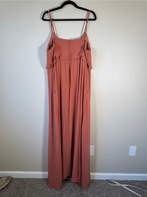 Birdy Grey Terracotta Maxi Bridesmaid Dress Womens 1X Formal Chiffon Classic thumbnail 3