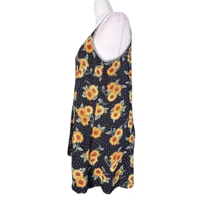 Vintage‎ Sunflower Polka Dot Slip Dress Gingham Cottagecore Sundress Whimsical thumbnail 4