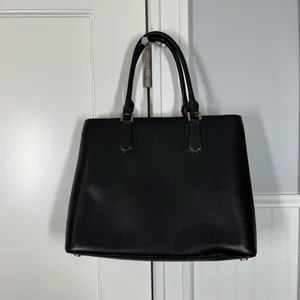 Michael Kors Adele Black‎ Pebbled Safiano Leather Satchel Handbag Purse thumbnail 3