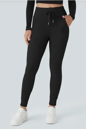 Halara nwt XS Womens Black Drawstring Joggers XS Nylon & Elastane thumbnail 1