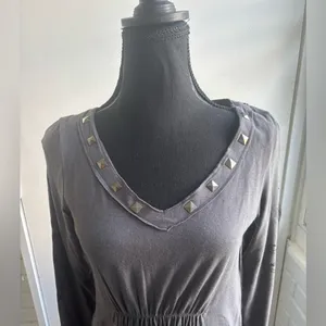 Ariat Y2K Studded Velvet‎ Dress XS goth vintage embellished layered thumbnail 2