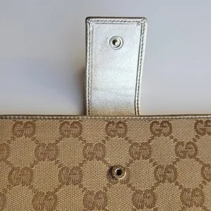 Gucci Abbey D-Ring Long Wallet GG‎ Monogram Canvas Metallic Gold thumbnail 13