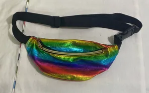 Rainbow Holographic Fanny Pack Waist Belt Bag Festival Adjustable thumbnail 1
