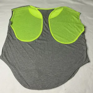 Nike‎ Womens Gray Neon Yellow Mesh Back Activewear Top Medium thumbnail 3