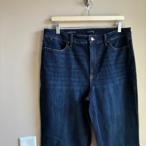 Talbots barely boot jean women's size 12 cotton blend dark wash trousers thumbnail 2