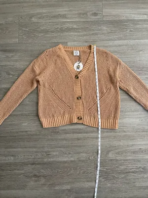 Francesca’s Mckayla short tan cardigan - large thumbnail 6