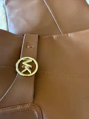 NEW Michael Kors Faux Leather Tall Riding Boot Logo SZ-11M Brown MK Logo thumbnail 8