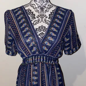 Bohemian Floral Maxi Boho V-Neck Boutique Dress Size Small thumbnail 2