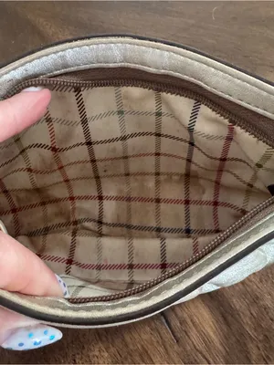 Coach Silver Pleated Leather Small Wristlet thumbnail 12