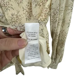 Coquette Promesa Floral Ruffle Long Sleeve Blouse Romantic CottageCore Top M Y2K thumbnail 5