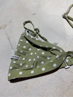 Rhythm Polka Dot Triangle Swim Top Olive Green small thumbnail 2
