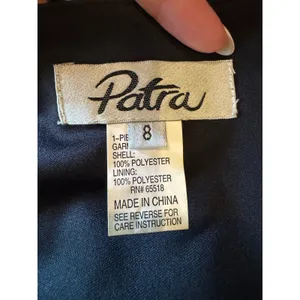 Patra Tiered Ruffle Dress Women 8 Black Rhinestone Brooch Maxi Cocktail Party thumbnail 9