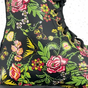 Dr. Martens 1460 Floral Bloom Venus Flytrap Butterfly Print Leather Boots Size 6 thumbnail 3