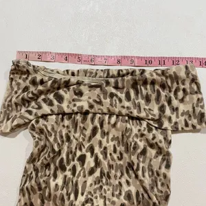 Pilcro Anthropologie Leopard Off Shoulder Ribbed Mini Dress XS Animal Print thumbnail 5