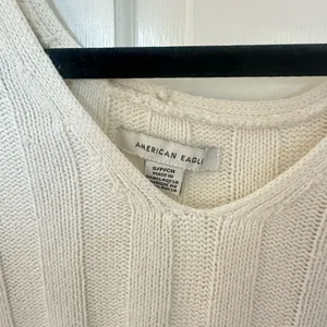 American Eagle Outfitters Cream V-Neck Sweater thumbnail 2