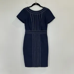 Boden Kitty Sheath Textured Midi Dress Size U.S. 2R UK 6R‎ Navy thumbnail 3