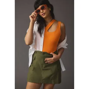Maeve by Anthropologie Cargo Skirt Womens XS Mini Festival Gorpcore‎ Olive Green thumbnail 9