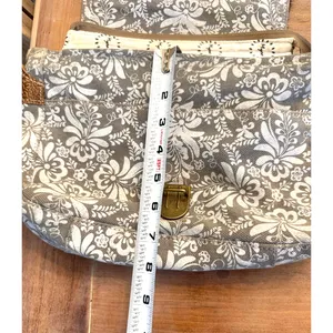 Myra Bag Crossbody Bag Womens Small Gray Canvas Floral Tassel Adjustable Strap thumbnail 6