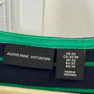 Adrienne Vittadini Navy Green Striped Shift Dress 3/4 Sleeve Pockets XS Casual thumbnail 6