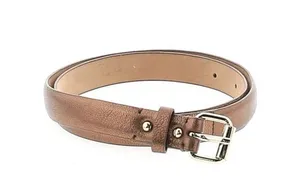 Ann Taylor XS Metallic Brown Genuine Leather Belt Silver Buckle thumbnail 1
