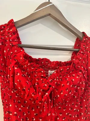 Princess Polly Gracie Babydoll Red Dress Size 4 thumbnail 2