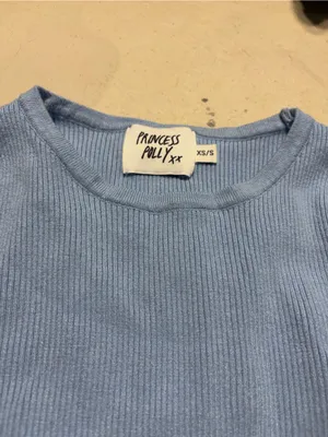 Princess Polly Light Blue Ribbed Long Sleeve Top XS/S thumbnail 2
