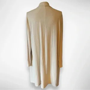 Open Front‎ Lightweight Long Sleeve Draped Apricot Long Cardigan Medium thumbnail 4