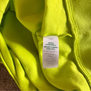 Aerie Real Good Neon Lime Green Velour Cropped Zip Up Hoodie Medium thumbnail 6