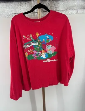 Disney Parks Disney World Do Not Open Until Christmas Characters Shirt 1X Red thumbnail 1