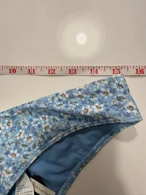 Abercrombie & Fitch Floral‎ Pattern Blue Bikini Bottom High Leg Cheeky Size XL thumbnail 6