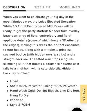 Lulus White 3D Embroidered Floral Dress thumbnail 2