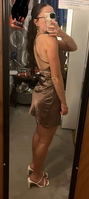 Satin dress Brown Size XXS thumbnail 2