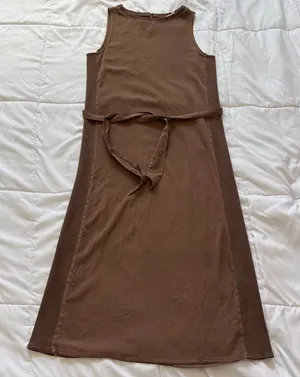 Splendid Chocolate Brown Sleeveless Midi Dress Womens XS Soft Power Quiet Luxury thumbnail 1