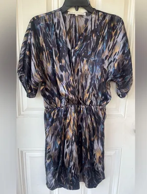 ULLA JOHNSON Silk Animal Print Watercolor mini Dress size 2 designer thumbnail 2