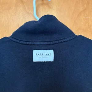 Everlane ReTrack Quarter-Zip Sweatshirt Women‎ XL Black Fleece Pullover thumbnail 3