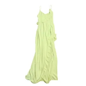 White Fox NWT End of the Road‎ Maxi Dress Matcha Green XS Ruffle High Low thumbnail 4