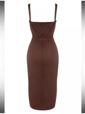 House of CB Faye Satin Corset Midi Dress Size XS thumbnail 5