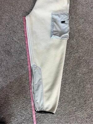 Urban Outfitters Cream Fleece Cargo Utility Pants Gorpcore Size M thumbnail 9