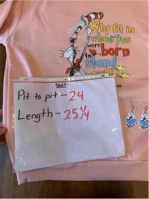 Shein sweatshirt XL Light Pink Dr. Seuss Cat in the Hat and set of earrings thumbnail 5